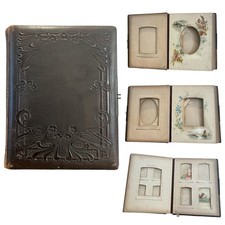 Álbum de fotos antigo de couro vitoriano cartão armário 1800’s para Resto (m comprar usado  Enviando para Brazil