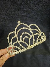 Tiara de cristal strass princesa casamento noiva faixa de cabelo coroa de formatura 3" de altura comprar usado  Enviando para Brazil