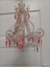 Mini-lustre acrílico plug-in ou com fio lâmpada de 4 braços, grelhas de safira rosa comprar usado  Enviando para Brazil