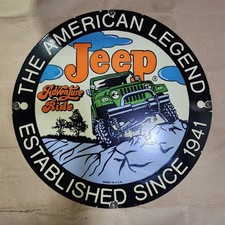 Placa de esmalte de porcelana Jeep Adventure Ride 28 x 28 polegadas, usado comprar usado  Enviando para Brazil