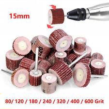 Usado, Lixa 15mm aba disco roda aba 3mm haste 80 - 600 grão para ferramentas rotativas comprar usado  Enviando para Brazil