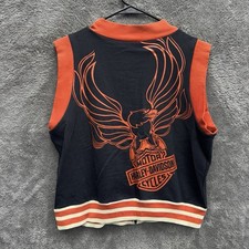 Colete feminino Harley Davidson motocicletas grande com zíper 2005 dupla face águia comprar usado  Enviando para Brazil