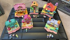 Zestaw 6 Vintage Polly pocket bluebird domki dla zwierząt słoń królik pies żyrafa na sprzedaż  Wysyłka do Poland