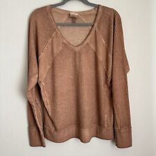 Blusa térmica feminina Knox Rose XL marrom bronzeado manga comprida com nervuras gola V comprar usado  Enviando para Brazil