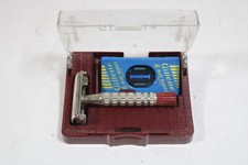 Maquinilla de afeitar Gillette Red Tip 1955 súper velocidad seguridad con estuche y hojas código de fecha A3 segunda mano  Embacar hacia Mexico