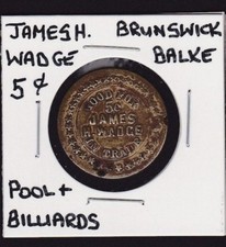 Token de bilhar/piscina James H.Wadge Brunswick Balke não listado Ontário? Maverick comprar usado  Enviando para Brazil