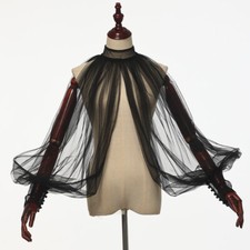 Blusa feminina Shrug com mangas de tule gótica bolero Halloween cropped comprar usado  Enviando para Brazil
