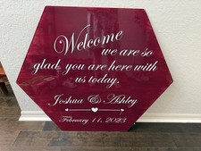 Glass wedding signs for sale  Auburndale