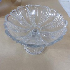 tigela de frutas de vidro vintage manganês depressão na base de pedestal 365 nm brilho UV, usado comprar usado  Enviando para Brazil