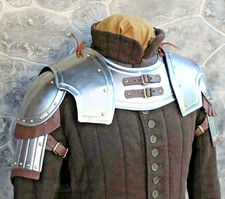 Set medievale in acciaio gola e pauldrons Battle Warrior Knight Larp... comprar usado  Enviando para Brazil