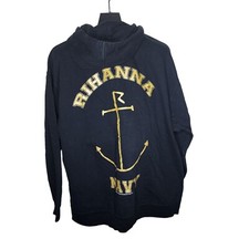 Moletom com capuz masculino Rihanna alto azul marinho manga longa com zíper tamanho XL preto RARO comprar usado  Enviando para Brazil