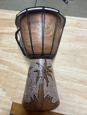 Instrumento musical esculpido à mão em bateria de madeira Djembe - 12"" comprar usado  Enviando para Brazil