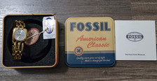 Relógio de quartzo feminino Fossil f2 tom dourado com lata novo, usado comprar usado  Enviando para Brazil