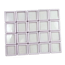 20 peças 3cmx3cm atacado pedras preciosas e diamantes caixa de armazenamento display plástico branco, usado comprar usado  Enviando para Brazil