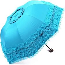 Koronkowy parasol parasol niebieski aqua składany odporny na promieniowanie UV luksusowy design vintage , używany na sprzedaż Koronkowy parasol parasol niebieski aqua składany odporny na promieniowanie UV luksusowy design vintage , używany na sprzedaż  Wysyłka do Poland