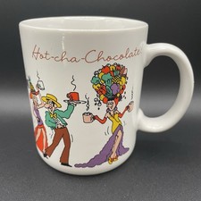 1984 Vintage Hot Cha Chocolate Hallmark Caneca Conga Line Dance Salsa Café 12 Oz, usado comprar usado  Enviando para Brazil