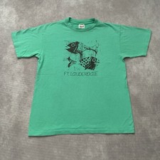 Camiseta vintage anos 90 pés Lauderdale peixe tamanho M ponto único praia arte surf  comprar usado  Enviando para Brazil