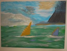 Acrylbild handgemalt leinwand gebraucht kaufen  Eching