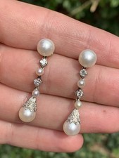 diamond pearl earrings for sale  BRIGHTON