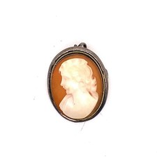 Pingente de silhueta oval camafeu esculpido em prata 800 vintage! 53  comprar usado  Enviando para Brazil