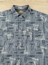 Camisa masculina Croft & Barrow L azul secagem rápida ventilada veleiro estampa por toda parte comprar usado  Enviando para Brazil