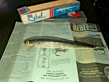 raro Vintage Rebel F 201 minnow não usado em caixa de bandeira antiga e papéis f201 1/4oz 4,5" comprar usado  Enviando para Brazil