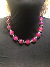 Collana agata fucsia usato  Sant Antonio Abate