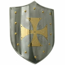 Escudo medieval funcional bronze cruz templária armadura de cavaleiro réplica gravada novo comprar usado  Enviando para Brazil