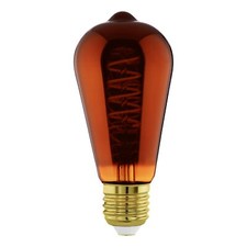 Używany, Lampa EGLO E27 ściemnialna, spiralna żarówka LED, vintage dekoracja żarówka miedziana na sprzedaż  PL