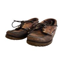 Mocassim Colorado masculino tamanho 5 M couro marrom bronzeado barco sola de borracha plana renda comprar usado  Enviando para Brazil