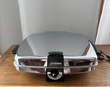 Vintage Sunbeam Waffle Baker and Grill Cromado Modelo CG-1 Sem Placas de Grelha *LEIA* comprar usado  Enviando para Brazil