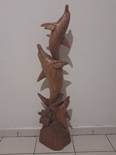 Scultura legno delfini usato  Latina