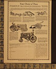 Usado, 1930 McCORMICK TRATOR VEADO ARADO CAMINHÃO JOGO FUNDIDO BRINQUEDO FARMALL ART AD ZH90 comprar usado  Enviando para Brazil