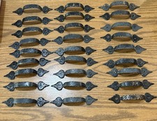 27 puxadores de armário vintage colonial fazenda preto martelado 5" comprar usado  Enviando para Brazil