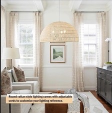 Cream woven pendant for sale  Smyrna