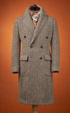 Casaco masculino blazer jaqueta longa xadrez espinha de peixe noivo formatura inverno sobretudo, usado comprar usado  Enviando para Brazil
