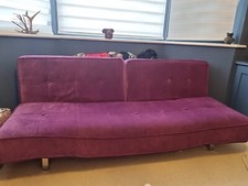 Sofa bed purple for sale  LOUGHTON