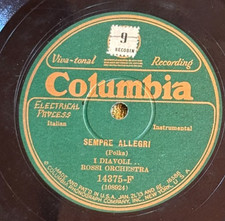 Columbia 14375F I Diavoli Rossi Orch SEMPRE ALLEGRI   Italian  78rpm 1927 E comprar usado  Enviando para Brazil