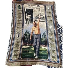 Tapete de urso vintage Jack Nicklaus The Masters vencedor de golfe tapeçaria 48" X 66" troféu comprar usado  Enviando para Brazil