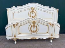 Armação de cama Louis XVI ouro branco estilo francês vintage queen size antigo elegante comprar usado  Enviando para Brazil