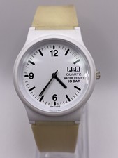 Vintage QQ by Citizen relógio de quartzo plástico quartzo branco 36mm 10 barras masculino feminino, usado comprar usado  Enviando para Brazil