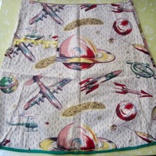 Saia retrô Atomic Space Race vintage novidade tecido de costura de algodão década de 1950 foguetes comprar usado  Enviando para Brazil
