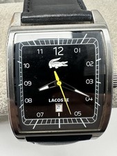 Relógio tanque masculino Lacoste LC501142254 nova bateria 37MM 8" pulseira de couro N94 comprar usado  Enviando para Brazil