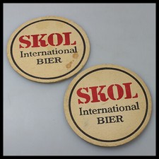 Używany, antyk SKOL BREDA BIER ORANJEBOOM bar stołowy Beer Lager karton okrągła podstawka na sprzedaż  PL