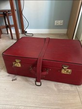 Skórzana walizka retro, bordowa na sprzedaż  PL