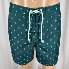 Usado, Shorts de natação masculino original pinguim 38W verde escuro estampa logotipo malha forrada vôlei comprar usado  Enviando para Brazil