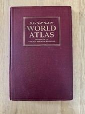 1931 Vintage Rand McNally World Atlas - Chicago Herald & Examiner Książka w twardej oprawie na sprzedaż  Wysyłka do Poland
