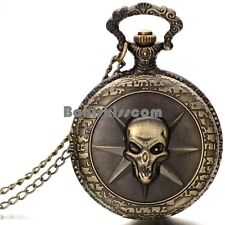 Relógio de quartzo masculino feminino tom bronze crânio fantasma cruz fogo pingente colar comprar usado Relógio de quartzo masculino feminino tom bronze crânio fantasma cruz fogo pingente colar comprar usado  Enviando para Brazil
