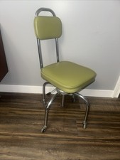 Banqueta de exame médico vintage Mcm verde cadeira de mesa giratória cromada ajustável comprar usado  Enviando para Brazil
