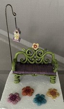 Mini BANCO de jardim de fadas com degraus de flores pastor GANCHO E CASA DE PÁSSAROS  comprar usado  Enviando para Brazil